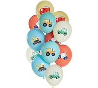 Folat Ballons en Latex Premium Ensemble-Car Party 33cm-12 pièces-Pour Anniversaire, Mariage, Diplôme, Cérémonie, Décorations de Fête, 25156, Multicolore