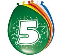 Folat Ballons Multicolores 5 Ans - 8 pièces