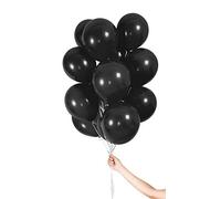 Folat - Ballons noirs avec ruban 23cm - 30 pièces