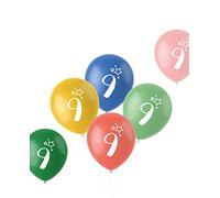 Folat - Ballons Rétro 9 Ans Multicolore 33cm - 6 pièces