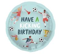 Folat Bleu Vert Ballon Aluminium-Fantastic Football-45 cm-Décoration d'anniversaire, Fournitures de Fête sur le Thème du Football pour enfants garçons et filles, 27575