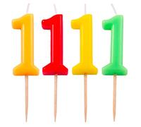 Folat Bougie Chiffre 1 Couleurs Fluo, 22961, Multicolore