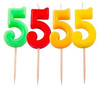 Folat Bougie Chiffre 5 Couleurs Fluo, 22965, Multicolore