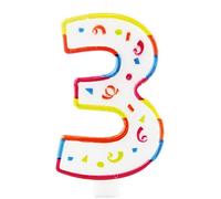 Folat - Bougie XL 3 Ans avec Support Multicolore