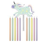 Folat Bougies Unicorns & Rainbows 10cm-11 pièces, 68380, Multicolore