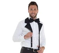 Folat - Bretelles de smoking noires avec nœud papillon Adultes