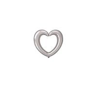 Folat - Cadre Photo Ballon en Forme de Coeur Argenté - 80x70cm, Zilverkleurig