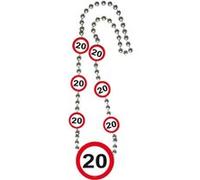 Folat chaîne de panneaux de signalisation 20 ans 50 x 7 x 1 cm rouge/blanc Rood G