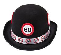 Folat Chapeau melon 60ème panneau de signalisation noir