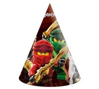 Folat - Chapeaux en Papier Compostable Lego Ninjago - 6 pièces