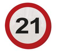 Folat Creative Traffic Sign fête d'anniversaire Serviettes de Table (Lot de 20) - 21ème Anniversaire