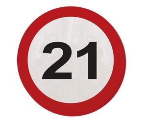 Folat Creative Traffic Sign fête d'anniversaire Serviettes de Table (Lot de 20) - 21ème Anniversaire