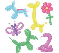 Folat Décoration d'anniversaire colorée-Ballons à modeler-Stripetastic-Assortis-10 pièces-Articles de fête pour enfants et adultes, 27880, Multicolore