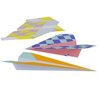 Folat Décoration d'anniversaire colorée-Pliage d'Avions en Papier-Stripetastic-12 pièces-Articles de fête pour enfants et adultes, 27802, Multicolore