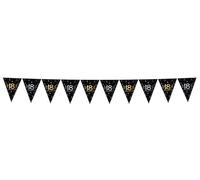 Folat Decoration Party Anniversaire Noir Or Argent Bannière de Drapeaux-18-Shining Glam-4 mètre, 25065