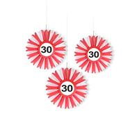 Folat - Éventail Panneau de Signalisation à Facettes 30 Ans - 3 pièces