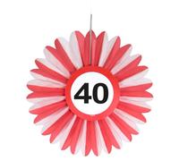 Folat Éventail Panneau de Signalisation à Facettes 40 Ans-3 pièces, 62540, Multicolore