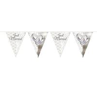 Folat Fanions Mariage Just Married, 21364, Couleur Argent