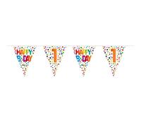 Folat Fanions Pointillés Happy Bday 1 An-10 mètres, 27101, Multicolore