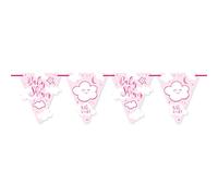 Folat - Fanions Rose Fille Babyshower - 6 mètres