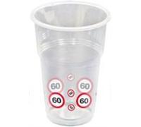 Becher 10 St. Verkehrsschild Zahl 60 Geburtstag Trinkbecher 350 ml Party