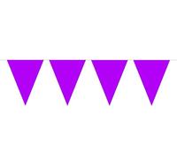 Folat Guirlande de fanions en Plastique avec 15 Drapeaux triangulaires Violet 10 m