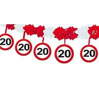 Folat - Guirlande de Panneaux de signalisation 20e Anniversaire avec Crochets - 4 m