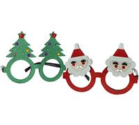 Folat- Lot de 2 Verres Forme de Renne et Père Noël, 65682, Multicolore