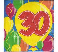 Folat Lot de 20 Partyrama Lot de Serviettes de Table pour Anniversaire 30 Ans