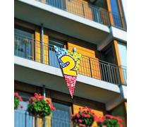 Folat Megadrapeau Anniversaire Cubes 2 Ans 90x150cm, 60702, Multicolore