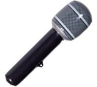 Folat Microphone Gonflable Noir-32 cm, 21592, Multicolore