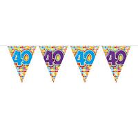 Folat - Mini Fanions Anniversaire Cubes 40 Ans - 3 mètres