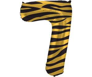 Folat- Number 64167 Ballon Aluminium Numéro Chiffre 7 Tiger Chic 86 cm-héliumballon pour Date, Anniversaire, Décoration, Coloré