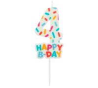 Folat Numéro Cozy Sprinkles Chiffre 4-7 cm-Bougies décoration de D'anniversaire, Happy Birthday, Anniversaires, Gâteau de Mariage, 24114, Multicolore