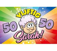Folat Plaque de porte 50e anniversaire Sarah Rainbow, 65639, Meerkleurig