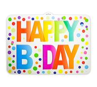 Folat - Plaque de porte Happy Bday à pois - 52x38 cm