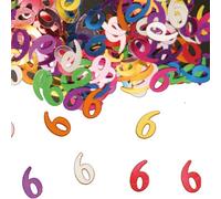 Folat Sachet de confettis multicolores scintillants en métal avec chiffre d'anniversaire 6 pour anniversaire d'enfant 15 g (env. 1000 confettis)