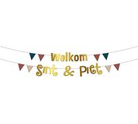 Folat- Sankt Nikolaus 65690 Guirlandes de Lettres 'Welkom Sint & Piet' (NL) -2 pièces La Saint-Nicolas, Doré
