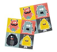 Folat Serviettes Monster Bash 33x33cm-20 pièces, 68352, Multicolore