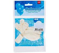 Folat- White Balloons 30 cm-10 Pieces 30cm-10, 08171, Blanc, Lot