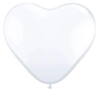 Folat - White Heart Shaped Latex Balloons - 12In / 30cm - 8 pieces
