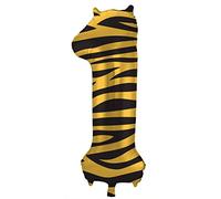 Folat- Zahl 64160 Ballon Aluminium Numéro Chiffre 0 Tiger Chic 86 cm-héliumballon pour Date, Anniversaire, Décoration, Coloré