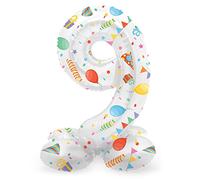 Folat- Zahl 64769 Ballon Aluminium Numéro avec Base Chiffre 9 Joyful Party 41 cm-pour Date, Anniversaire, Décoration, Pas Besoin d'hélium, Vert
