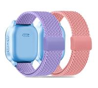 Folavii Lot de 2 bracelets magnétiques tressés compatibles avec Cosmo JrTrack 5/4/3/2 SE/2/JrTrack & Gizmo Adventrue 3 3 2 1/Gabb 3e 3 2 1/SyncUP Watch 2 1, lot de 2 bracelets doux et respirants à