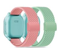 Folavii Lot de 2 bracelets magnétiques tressés compatibles avec Cosmo JrTrack 5/4/3/2 SE/2/JrTrack & Gizmo Adventrue 3 3 2 1/Gabb 3e 3 2 1/SyncUP Watch 2 1, lot de 2 bracelets doux et respirants à