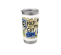 FOLD CUT COPY Mini Fanzine Bande Dessinée Gobelet isotherme en acier inoxydable double paroi