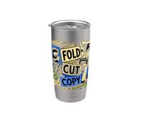FOLD CUT COPY Mini Fanzine Bande Dessinée Gobelet isotherme en acier inoxydable double paroi