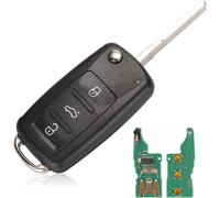 Foldable 3 Button Car Key Case For V W Remote Control For Golf Caddy Jetta Polo Seat Scirocco Sharan (433mhz Id48 Chip)