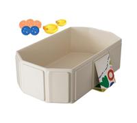 Foldable Baby Bathtub, Baby Wash Basin, 2 Ducks, 5 Balls, Portable Bathroom Pool for Boys Girls Kids 0-8 Years Old, 29.53x27.56x9.84 inches, 1300g, PVC Composite Board