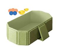 Foldable Baby Bathtub, Baby Wash Basin, 2 Ducks, 5 Balls, Portable Bathroom Pool for Boys Girls Kids 0-8 Years Old, 29.53x27.56x9.84 inches, 1300g, PVC Composite Board